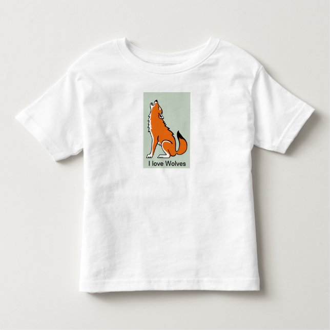 Camiseta Infantil Adoro WOLVES - Imagem animal - vida selvagem (Frente)