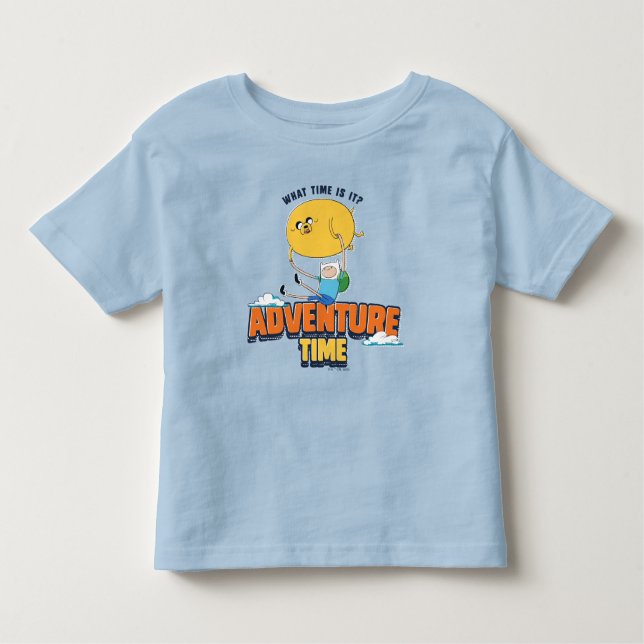 Camiseta Infantil Adventure Time | Jake Floating With Finn T-Shirt (Frente)