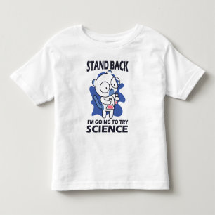 Camiseta Infantil Afaste-se - Adorável Experimento de Cientista Gato