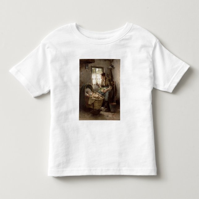 Camiseta Infantil Afeição maternal (óleo em canvas) (Frente)