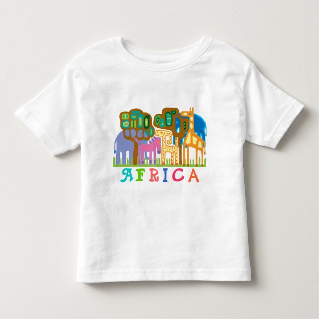 Camiseta Infantil ÁFRICA - animais selvagens (Frente)