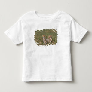Camiseta Infantil África; Quênia; Masai Mara; Três filhotes de chita