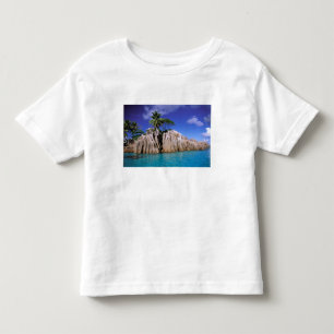 Camiseta Infantil África, Seicheles, Ilha La Digue.Granito
