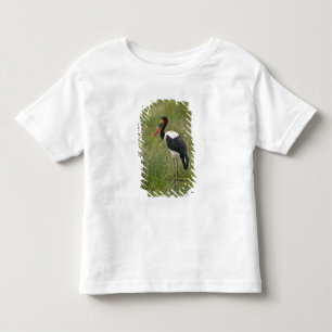 Camiseta Infantil África. Tanzânia. Cegonha-de-bico-vermelho macho