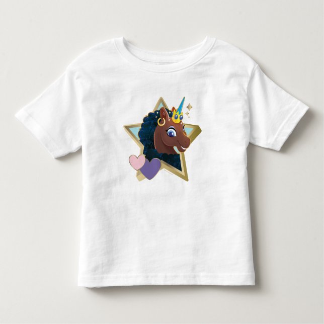 Camiseta Infantil Afro Unicorn Magical Star (Frente)