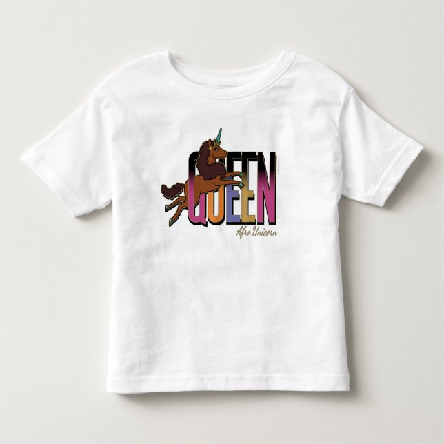 Camiseta Infantil Afro Unicorn Queen Design (Frente)