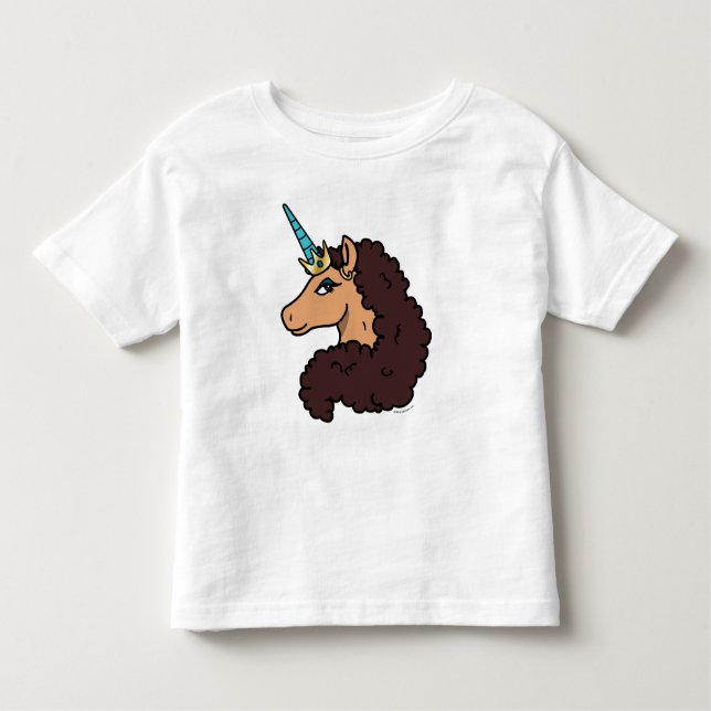 Camiseta Infantil Afro Unicórnio | Divina (Frente)