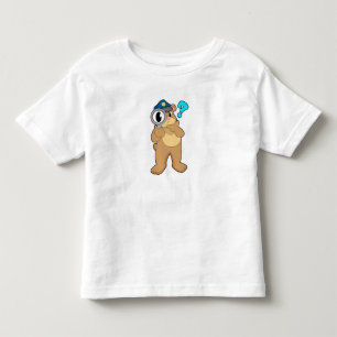 Camiseta Infantil Agente da Polícia de Urso Ampliação