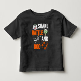 Camiseta Infantil Agite, Chocalhe, Boo Esqueleto Zumbi Diversão Hall