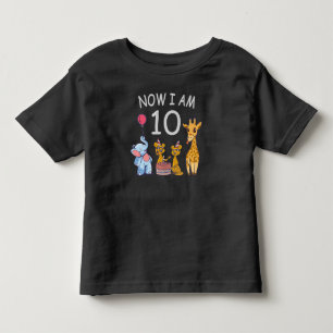 Camiseta Infantil Agora eu tenho 10 anos de idade Aniversário de 10
