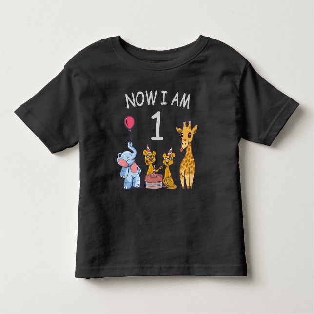 Camiseta Infantil Agora eu tenho 1 ano de idade. 1º aniversário no Z (Frente)