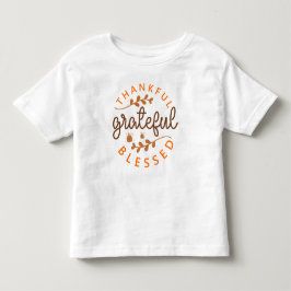 Camiseta Infantil Agradecido Abençoado Dia de Ação de Graças Abóbora