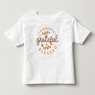 Camiseta Infantil Agradecido Abençoado Dia de Ação de Graças Abóbora
