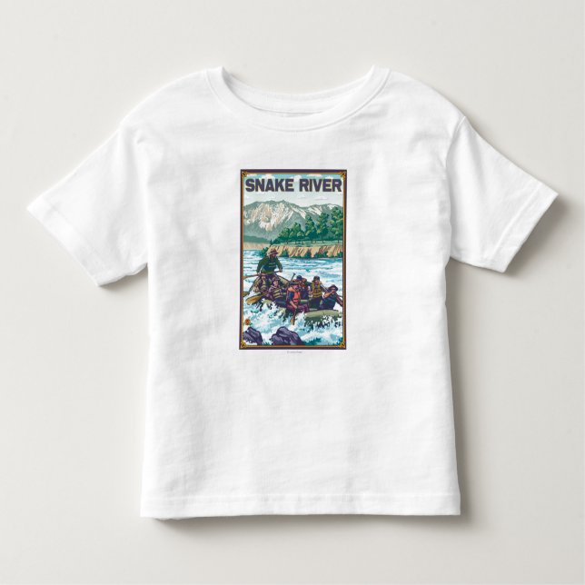 Camiseta Infantil Água branca que transporta - rio Snake, Idaho (Frente)
