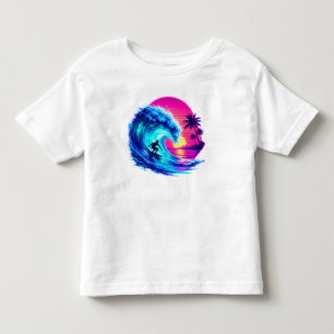 Camiseta Infantil Água-marinha de Verão em Aquarela PNG Oceano Tropi