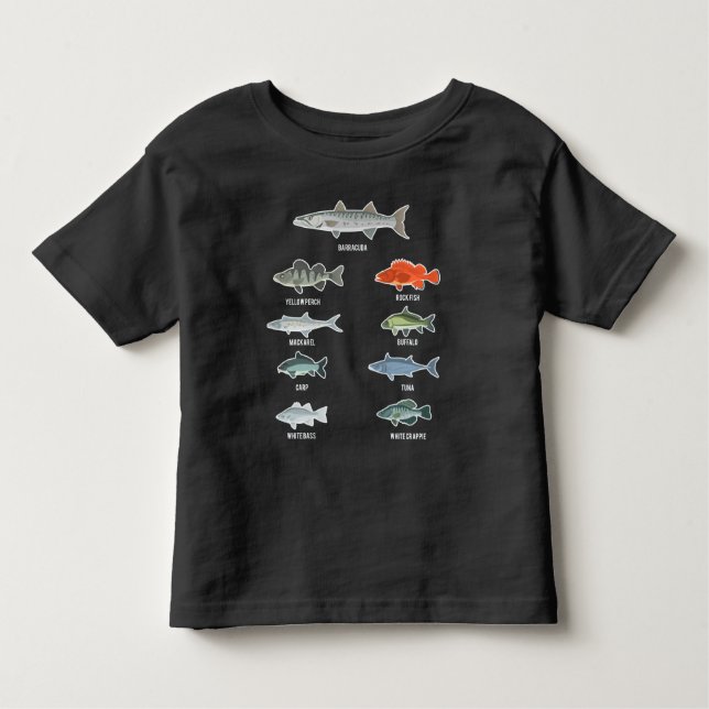 Camiseta Infantil Águas frescas De Peixes Espécie Pesca Pesca Pescad (Frente)