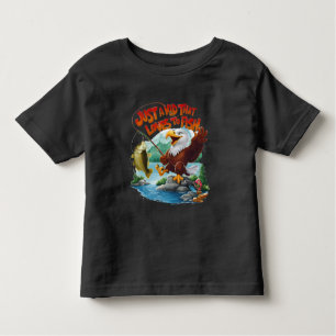 Camiseta Infantil Águia Balda Majestosa com Peixe Fresco em Perch Ro