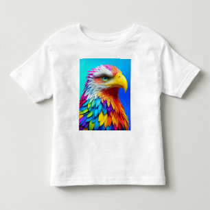 Camiseta Infantil Águia Careca Colorida com Cores de Arco-Íris-65456