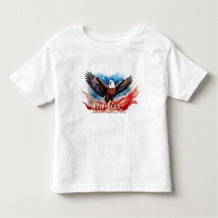 Camiseta Infantil Águia do 4 de julho - Design de Arte Patriótica