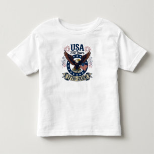 Camiseta Infantil Águia Patriótica Americana 250 Anos 1776-2026