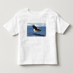 Camiseta Infantil águia-pescadora, Haliaeetus leuccocephalus, em voo