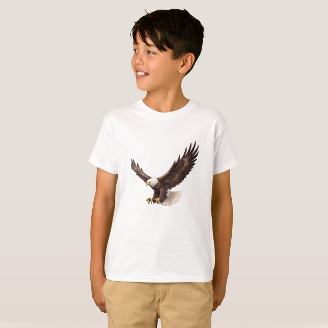 Camiseta Infantil Águia Voadora – Design Legal de  (Frente Completa)