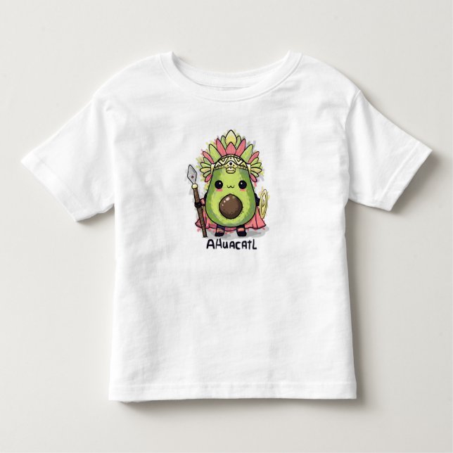 Camiseta Infantil Ahuacatl Aztec Warrior Avocado (Frente)