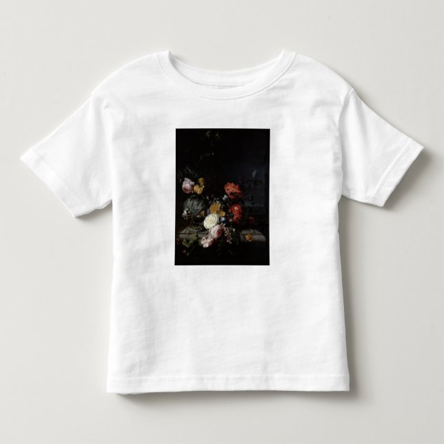 Camiseta Infantil Ainda vida com flores e insetos (Frente)