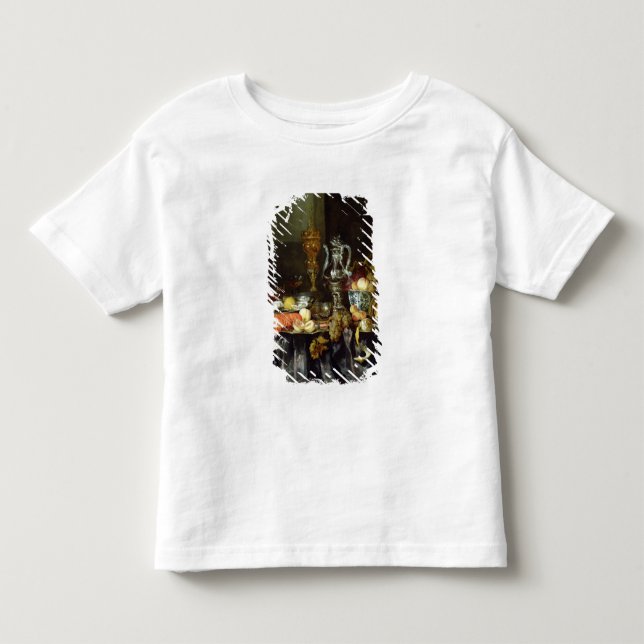 Camiseta Infantil Ainda vida com fruta e marisco (Frente)