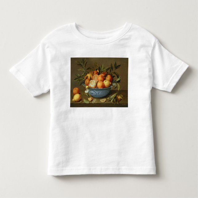 Camiseta Infantil Ainda vida com laranjas e limões (Frente)