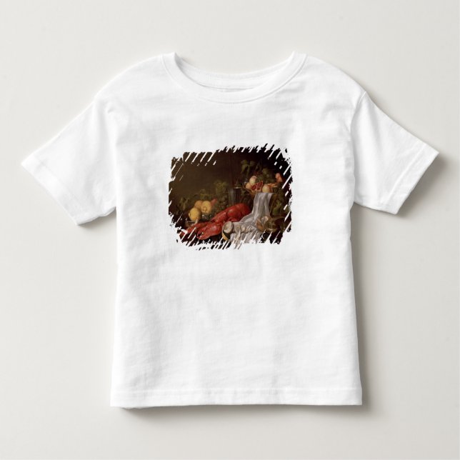 Camiseta Infantil Ainda vida da fruta e de uma lagosta (Frente)