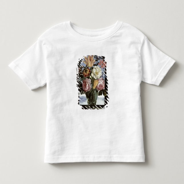 Camiseta Infantil Ainda vida das flores em um vidro de bebendo (Frente)