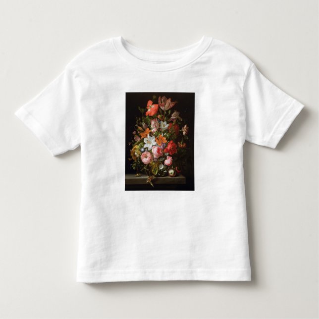 Camiseta Infantil Ainda vida de lírios dos rosas, tulipas (Frente)