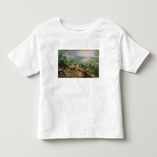 Camiseta Infantil Ajardine com a queda de Ícaro, c.1555