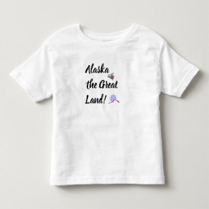 Camiseta Infantil Alaska a Grande Terra com Flor e Mapa