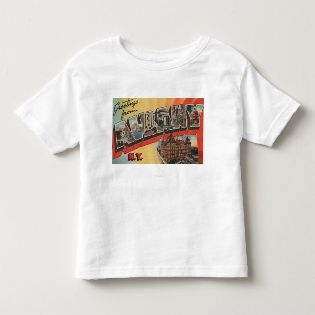 Camiseta Infantil Albany, New York - grandes cenas 2 da letra (Frente)