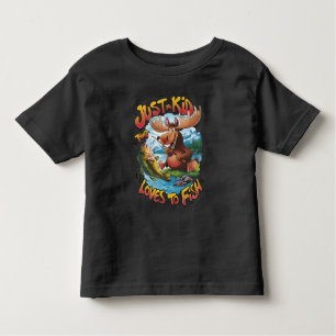 Camiseta Infantil Alce Majestoso Com Peixe: