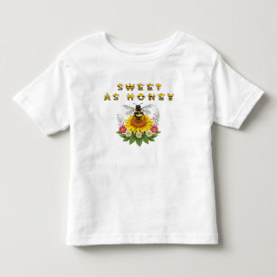 Camiseta Infantil Alegre tema de abelha com abelha de desenho animad