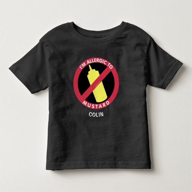 Camiseta Infantil Alergia A Crianças De Mostarda Alergia Personaliza (Frente)