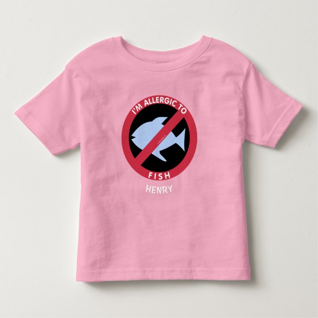 Camiseta Infantil Alergia A Crianças De Peixes Alergia Personalizada (Frente)