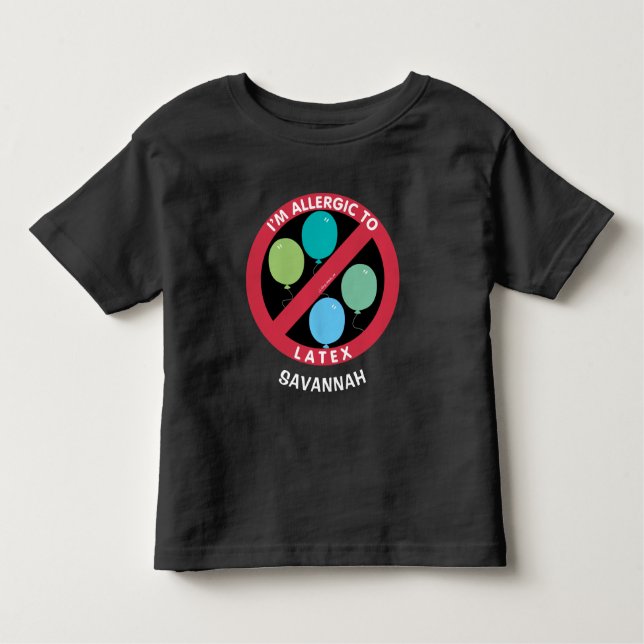 Camiseta Infantil Alergia A Crianças Latex Alergia Personalizada (Frente)