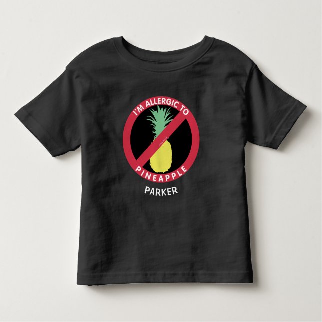 Camiseta Infantil Alérgico à alergia da fruta do abacaxi (Frente)