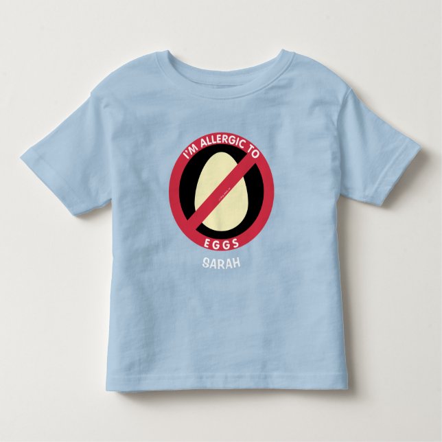 Camiseta Infantil Alérgico à alergia dos miúdos dos ovos (Frente)