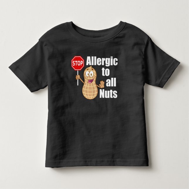 Camiseta Infantil Alerta de amendoim para a consciência de alergia à (Frente)