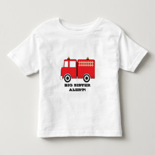 Camiseta Infantil Alerta de Irmã Grande do Caminhão Vermelho!