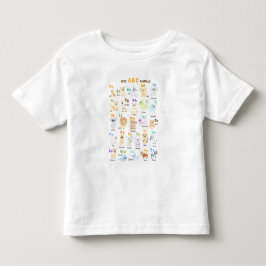 Camiseta Infantil Alfabeto Animal ABC Animais fofos