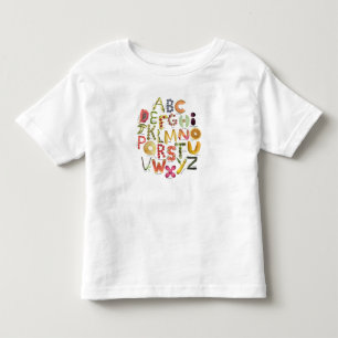 Camiseta Infantil Alfabeto fruta e Veggie - Comida ABC -