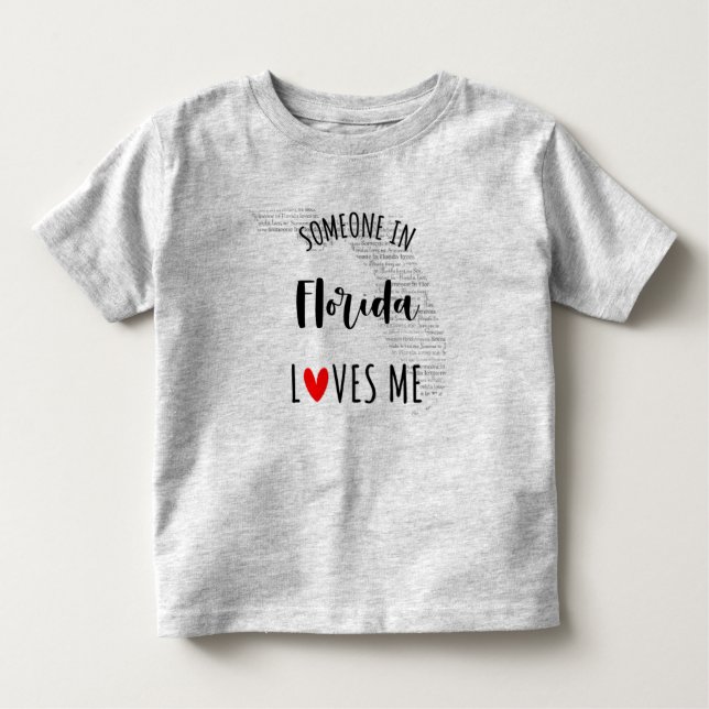 Camiseta Infantil Alguém Na Flórida Me Ama Map Baby T shirt (Frente)