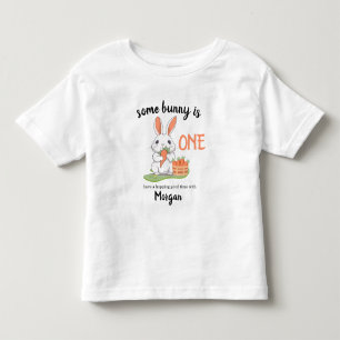 Camiseta Infantil Algum Coelhinho Faz Um Aniversário de 1 Ano de Men
