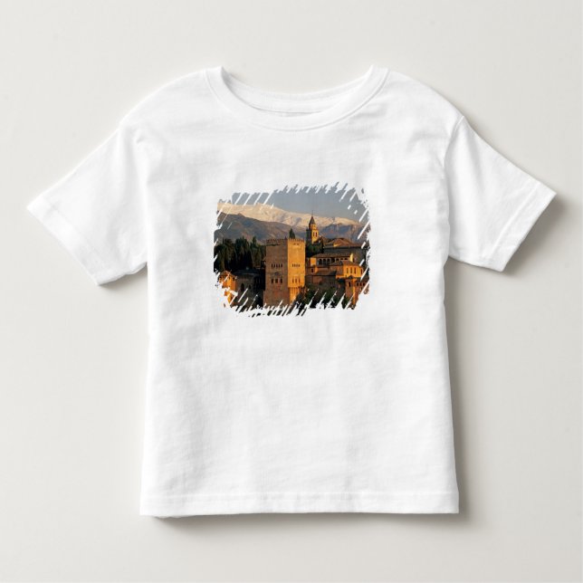 Camiseta Infantil Alhambra; Granada; Andaslusia, Espanha, Serra (Frente)